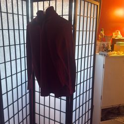 Burgundy Chunky Knit Turtleneck Sweater