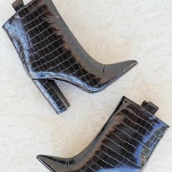 Black Croc Bootie Sz 10