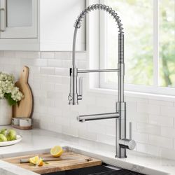 Kraus Artec Pro Spot Free Stainless Steel Single Handle Deck-mount Handle Commercial/Residential Pre-rinse Kitchen Faucet #KPF-1603SFS