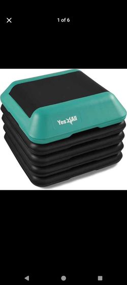 Yes4All High Arobic Step Platform & Stackable Risers - Adjustable 4"/6"/8"/10"/12" Height - Choose Full Step Platform Set or 2-Pack Stackable Risers,