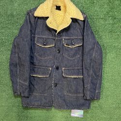 Vintage 1970s Roebucks Sherpa jean chore jacket