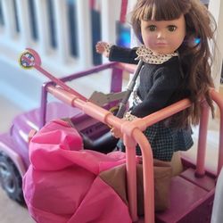 Jeep With Trailer & Doll