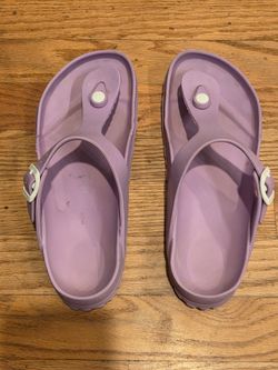 Womens purple birkenstock sandals, size 37