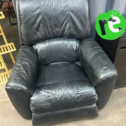 Swivel, Rocker Black Leather Recliner Chair