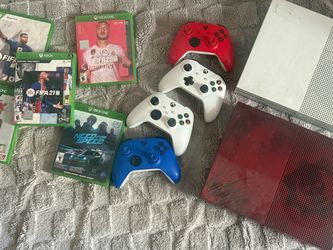 2 XBOX SERIES ONE CONSOLES 5 GAMES 4 CONTROLLERS