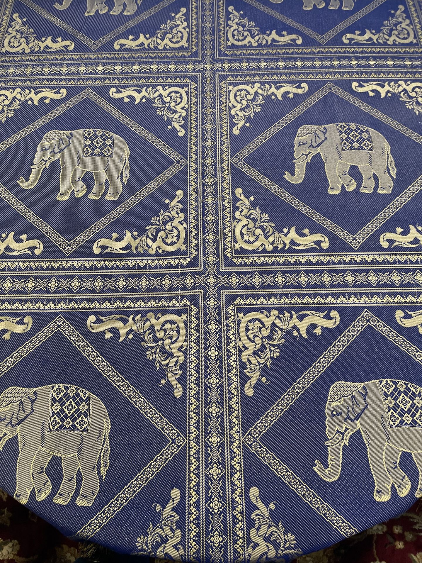 NWOT Purple And Gold Reversible Elephant Bedspread/Tablecloth 100x75