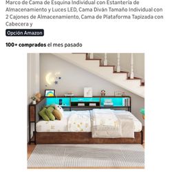 Base De Cama Twin Con La Estación De Carga 