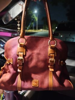 Dooney & Bourke Florentine Domed Satchel Red Nubuck Shoulder Bag