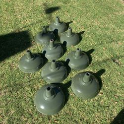 Vintage Metal / Porcelain Outdoor Light Shade 