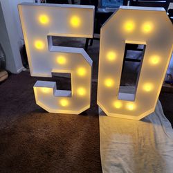 Light up 5 and 0 birthday lights