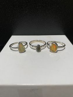 Sterling Silver Opal Rings
