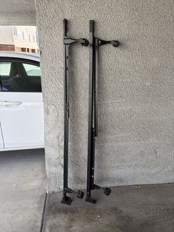 Metal Bed Frame Rails with Wheels, Full Size (Adjustable), Rolling Casters