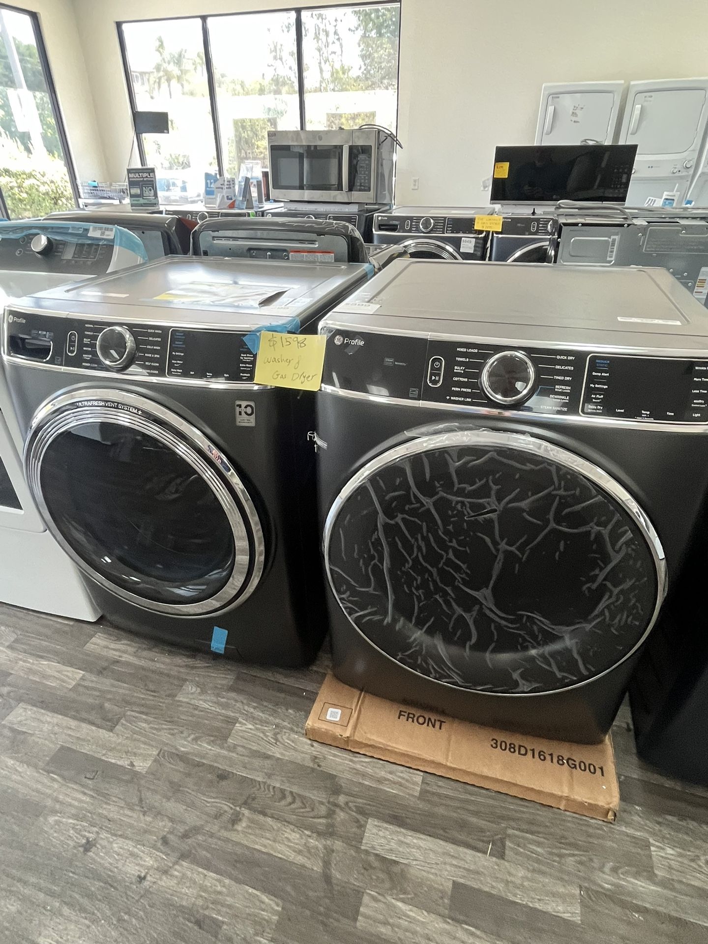 Call For More Info - GE WASHER + GAS DRYER SET - $1598 Includes 1 Year Warranty