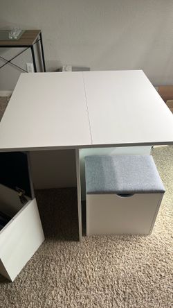 Dining set with storage seats