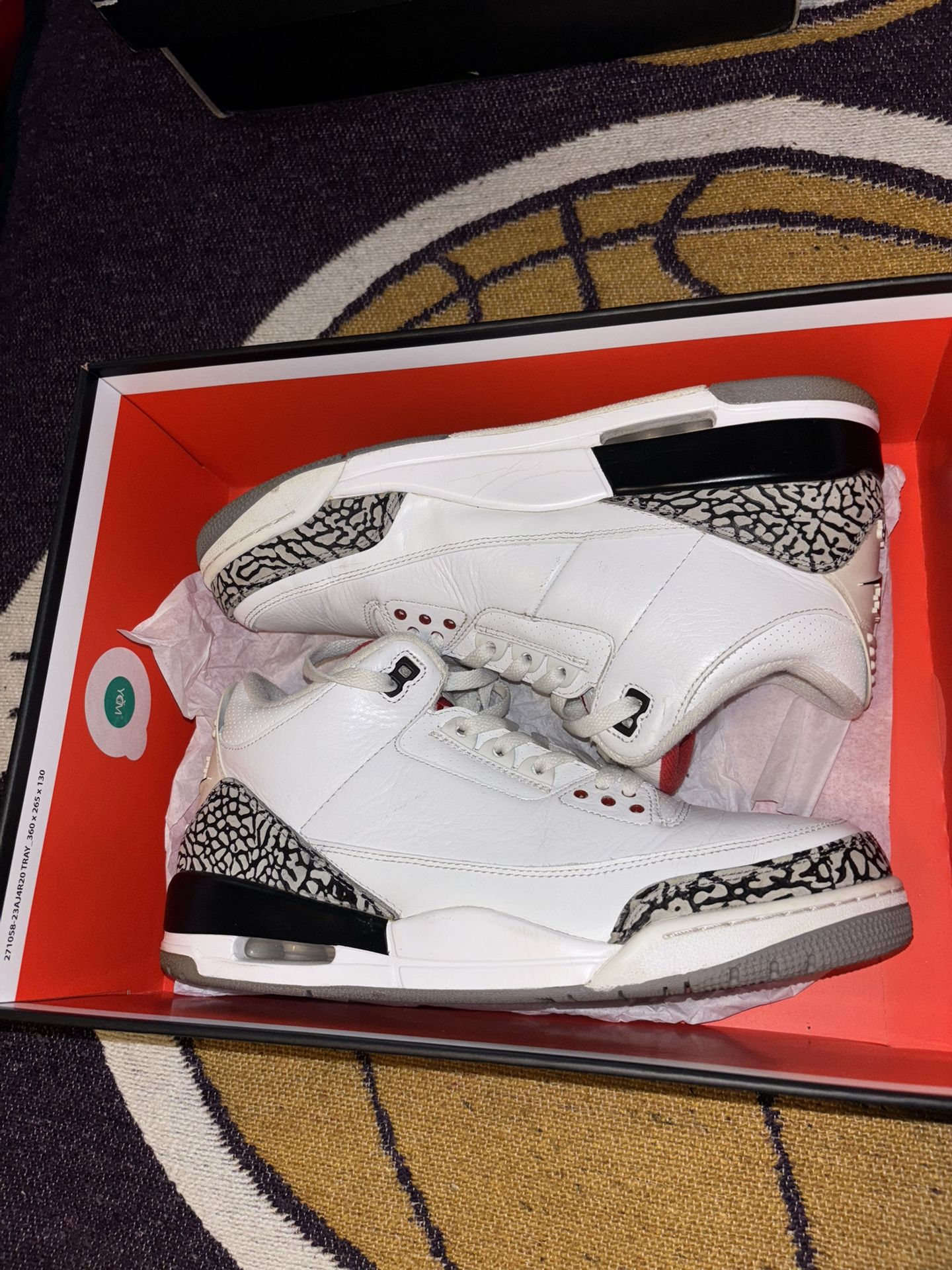 Jordan 3 White Cement Size 11