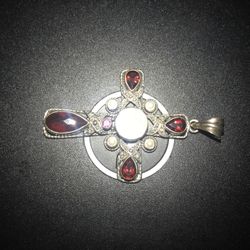 Nicky Butler Jeweled Ruby Cross
