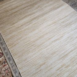 New. Nourison Essentials 5×7 #1 Rated Indoor/Outdoor Area Rug! Champagne & Ivory. Hose Clean.