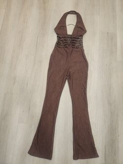 Very Cute Mocha Lace/mesh Jumpsuit