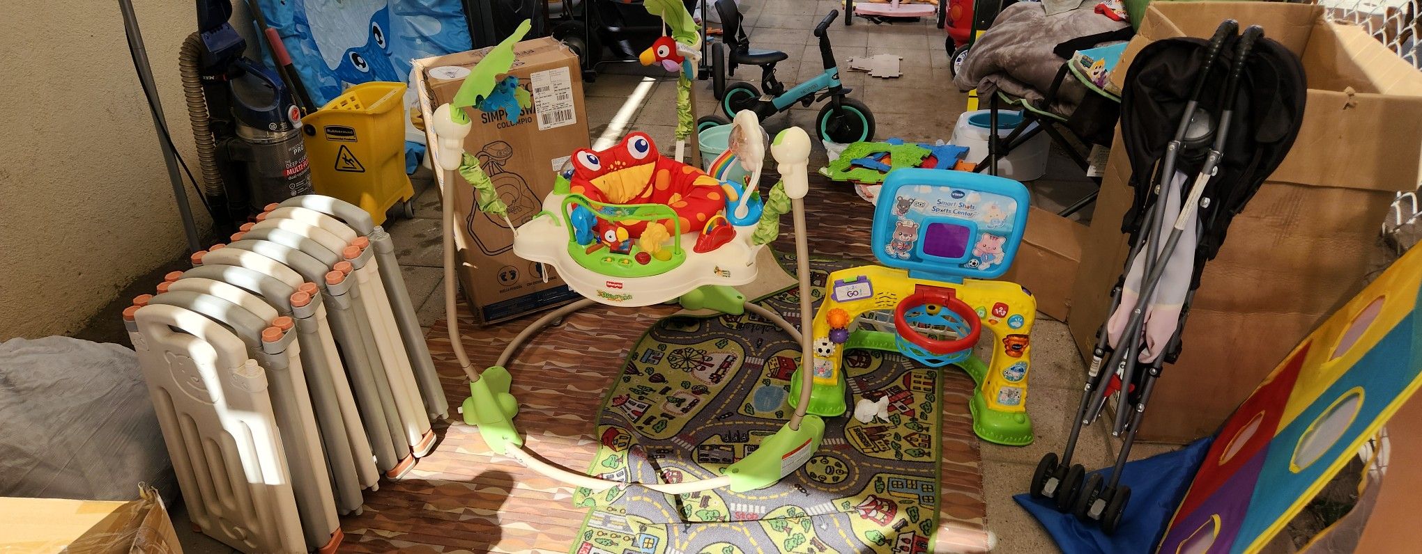 Used Baby stuff Fence Stroller Disney Stroller Soccer Toys Swing Jumper