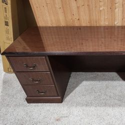 Large Espresso Wood Office Desk