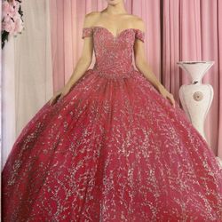 Fuchsia Quinceanera Dress Size 14, New