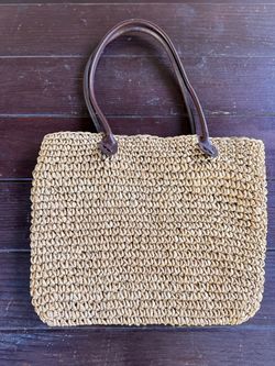 Large Woven Straw Tote Bag Read Description