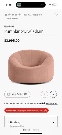 Brand New Linget Rose Pumpkin Swivelling Chair