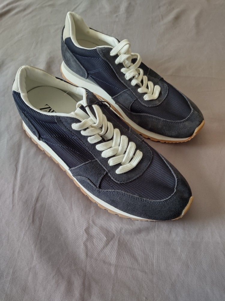 Zara Men's Retro Style Sneakers Blue 9 