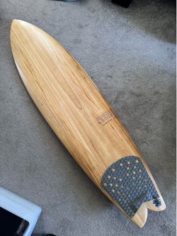 Firewire 6’10” Seaside and Beyond Timbertek with fins.