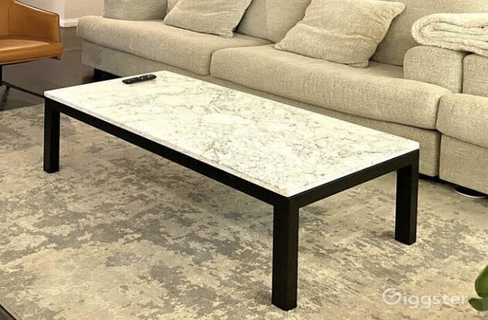 Crate & Barrel Marble Coffee Table