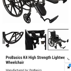 K4 High Strength Lightweight Wheelchair 