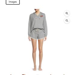 Secret Treasures Long Sleeve Hooded Embroidery Solid Pajamas size L(12-14)