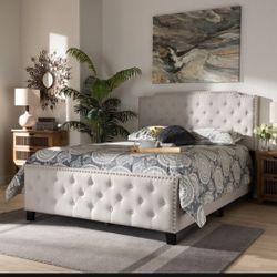 Beige/ Full Upholstered Panel Bed(NEW In A Box)