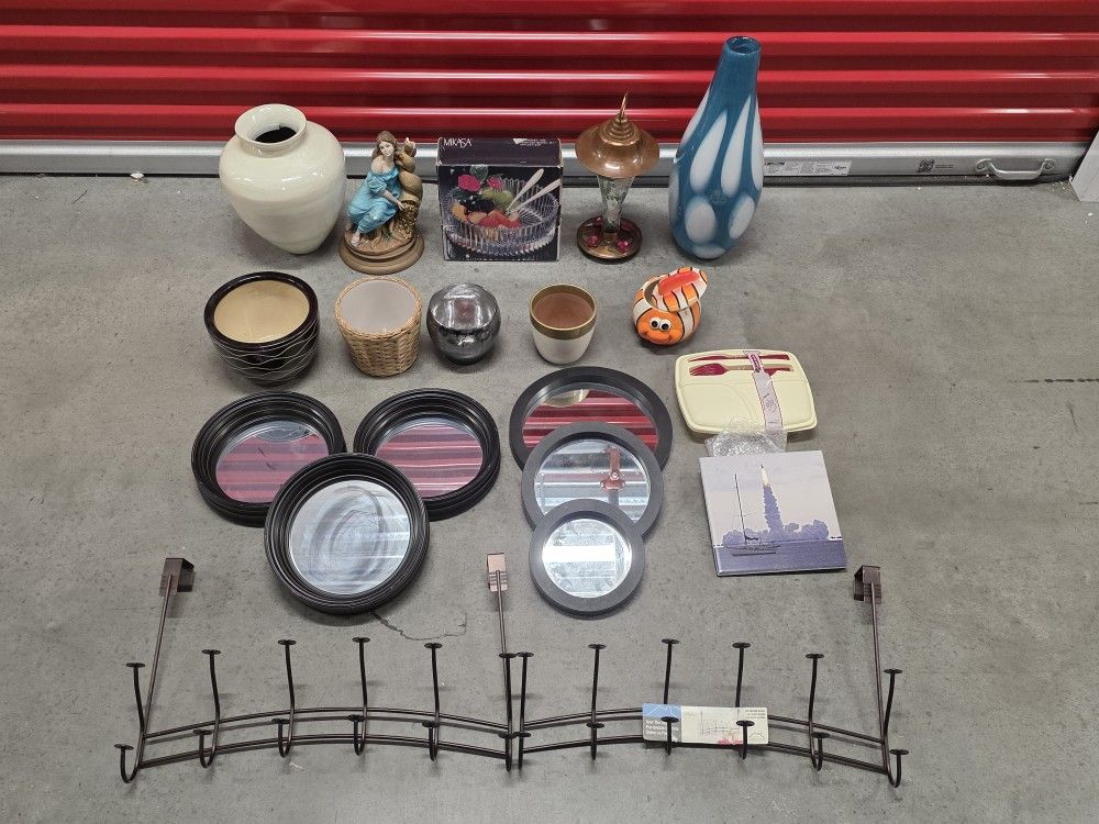 Mixed Lot Of (20) Household Items, Vase, Mirror,