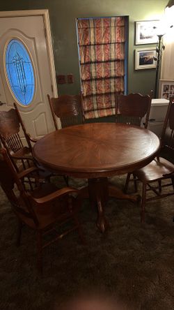 Dinner table with chairs real wood