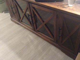 Rustic Stained Wooden Cabinet