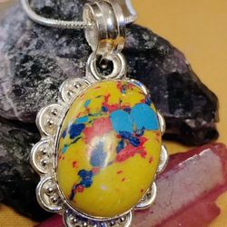 THE BEAUTY OF NATURE'S REWARDS., HERE'S ON NATURE SURPRISED US WITH!, THIS GORGEOUS  MOSAIC JASPER. 18"/STERLING/  LOOK FOR MEANING BELOW 👇