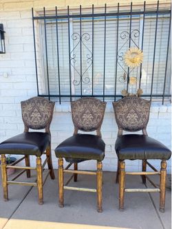 Brown high bar stools