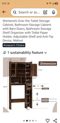 Over the toilet storage cabinet