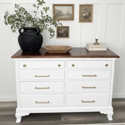 Dresser- Solid Wood Newly Refinished 8 Spacious Drawers 