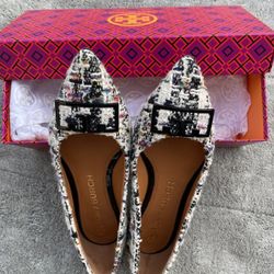 Tory Burch Multicolor Tweed Loafers size 7