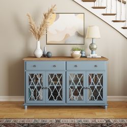 Aurora Hills Brushed Blue/Bisque 4 Door Accent Chest