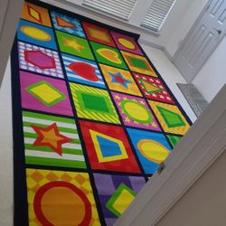 Children Playroom Rug Learning Shapes