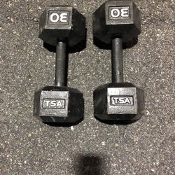 2-30lbs Cast Iron Dumbbells 
