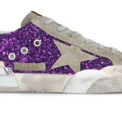 Golden Goose Deluxe Brand Glitter Lace-Up Sneakers shimmer sparkle tennis shoes