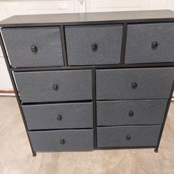 Metal Frame Dresser Crafting Storage Drawer Unit With Fabric Drawers