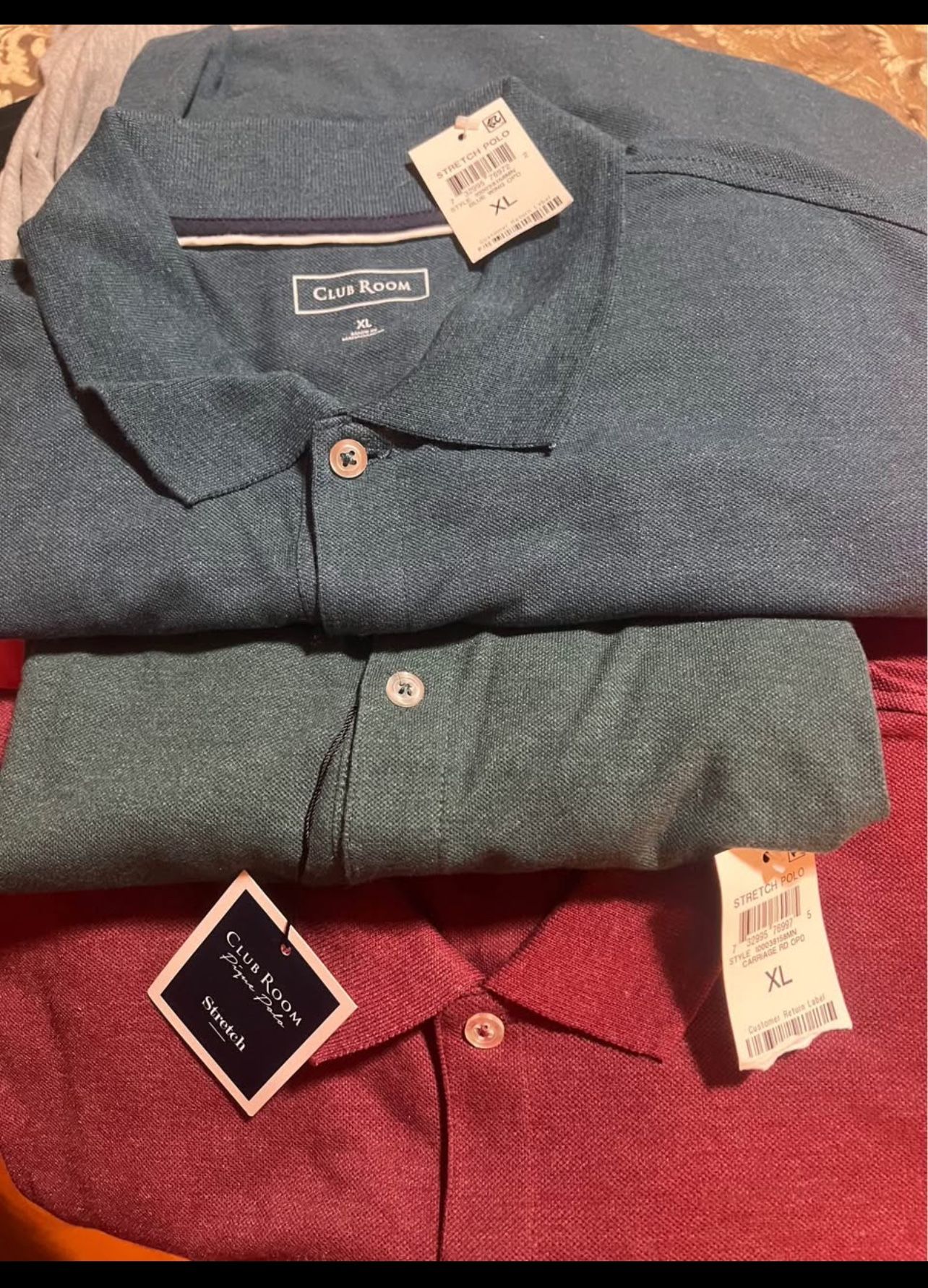 Size X-Large Men’s New Polo Style Shirts .$25 Each Or All Three For $55