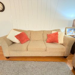 Clean Beige Sofa Set – Excellent Condition – Moving Sale  Ready for Pickup