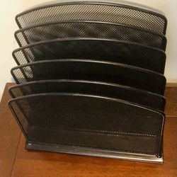 Heavy Duty Desktop Office 5 Row File Organizer in Black 