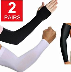 2 Pair Unisex Outdoor Sports Cooling Arm Sleeves Cover UV Sun Protection